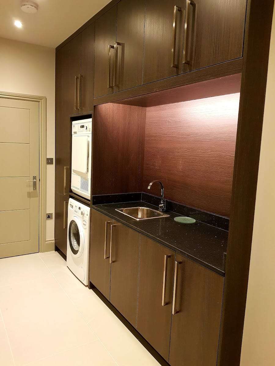 Walnut utility room, by Briland Demja